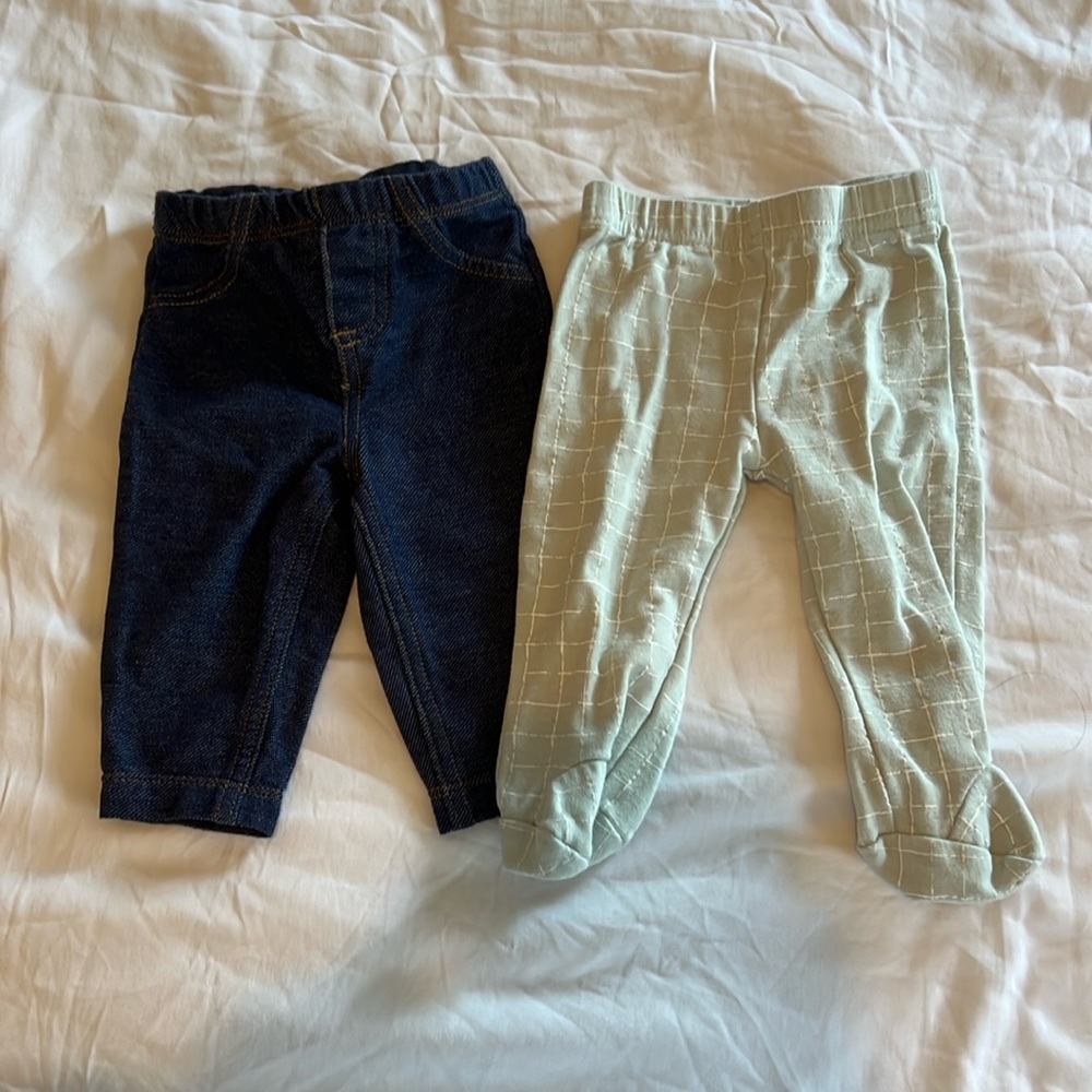 Kids 2 pair pants - 3-6 months